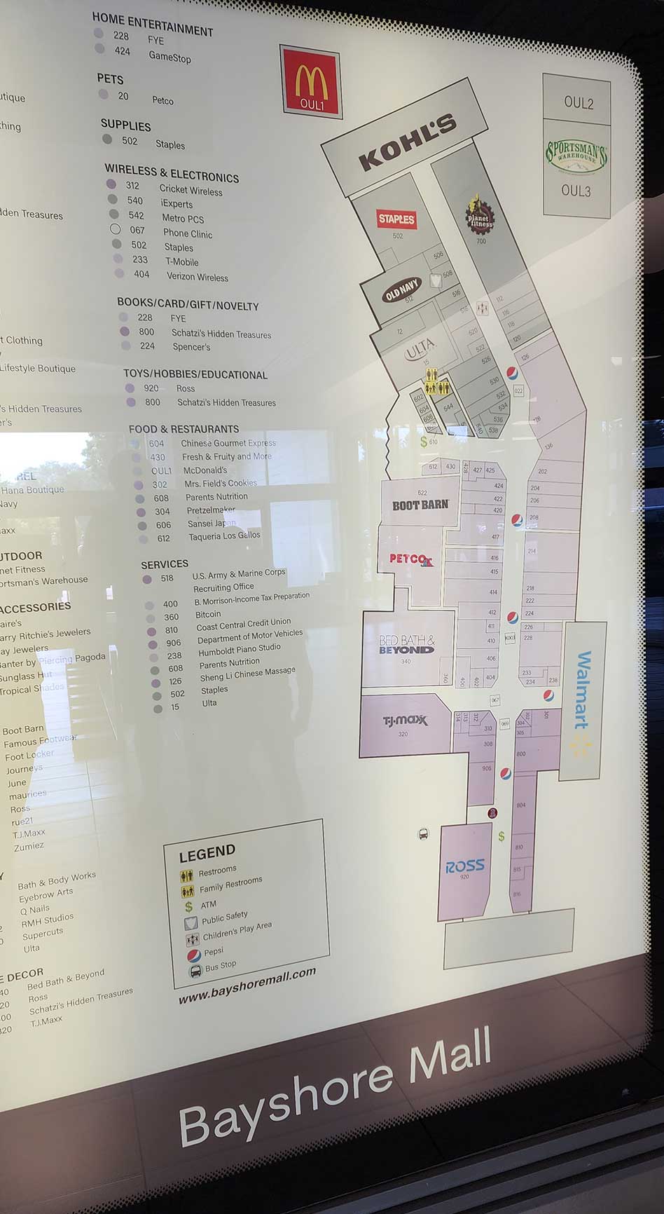 Bayshore Mall Map - September 2022